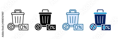 Zero Waste Icon Set Multiple Style Collection