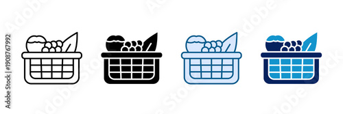 Local Produce Icon Set Multiple Style Collection