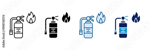 Fire Extinguisher Icon Set Multiple Style Collection