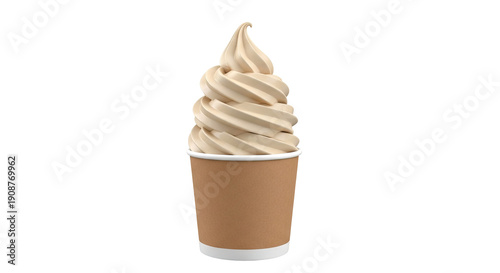 Soft Serve Ice Cream in a Brown Cup