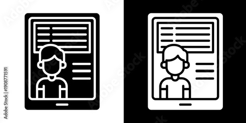 Blogger Icon Set White Glyph Style Collection