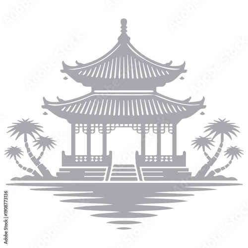Asian Pagoda Illustration