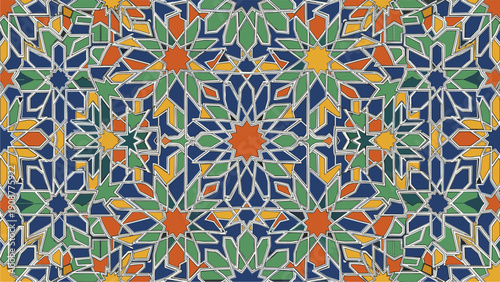 Moroccan Geometric Pattern Backgrounds for Interior Design & Decor Projects