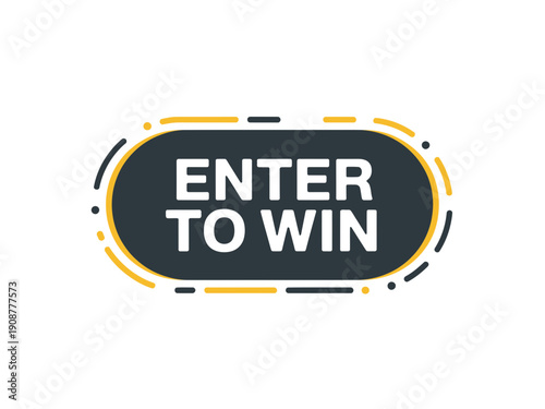 A modern vector graphic illustration of an 'Enter to Win' button with a sleek design