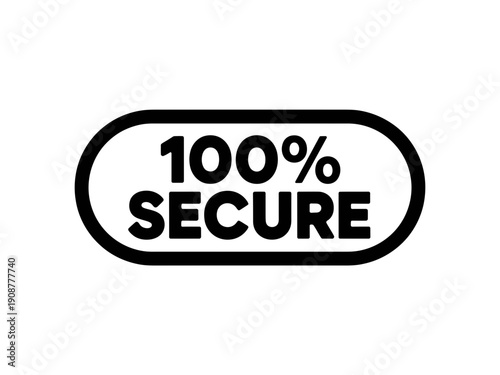 A secure seal icon with 100 percent guarantee for safety and trust