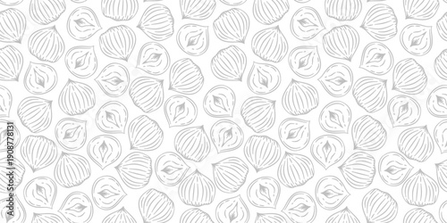 hazelnut Pattern background. seamless pattern hazelnut doodle illustration. doodle hazelnut seamless pattern.
