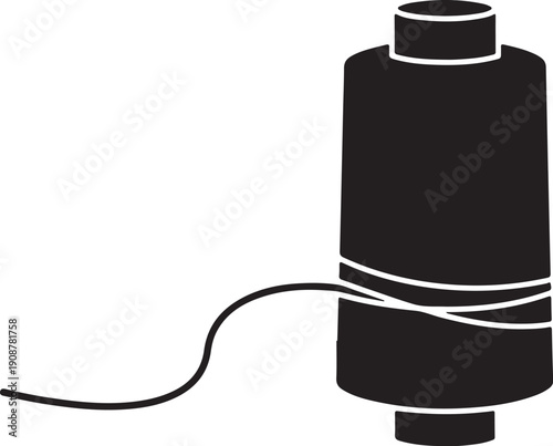 Minimalist thread spool vector illustration isolated on white background