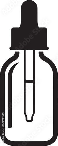 Minimalist dropper bottle vector illustration isolated on white background