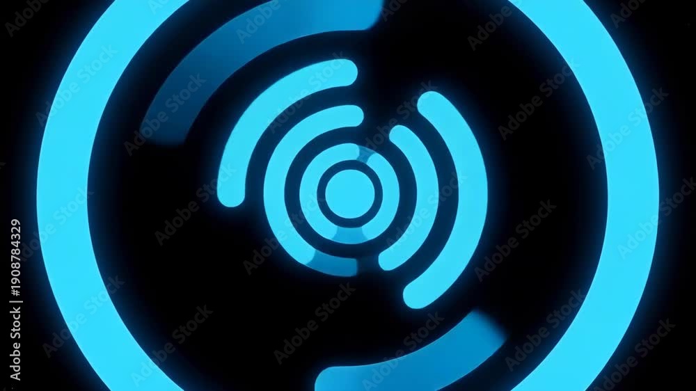 custom made wallpaper toronto digitalAbstract Blue Glowing Concentric Rings Rotating in Futuristic Tunnel