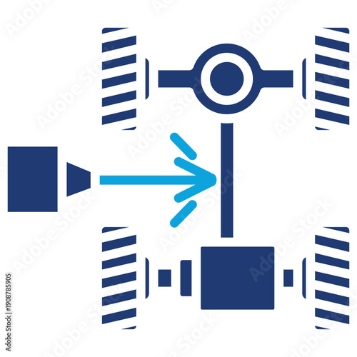 laser machine mixed color icon