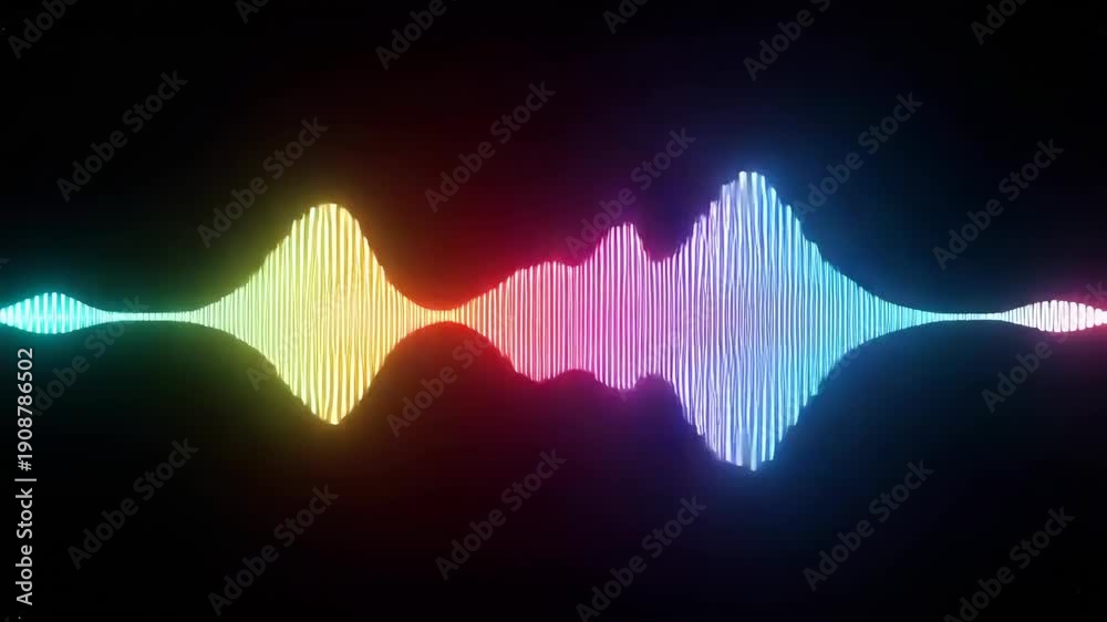 custom made wallpaper toronto digitalAbstract Colorful Audio Waveform Sound Visualizer on Black Background
