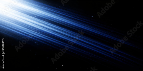 A glowing blue abstract background features a dark space texture with digital star patterns, motion rays, and light energy beams creating a vibrant night wallpaper design