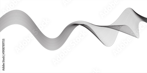 Vector abstract background with dynamic black waves
