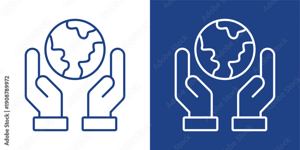 Obraz premium Environment Blue And White Icon Style Collection