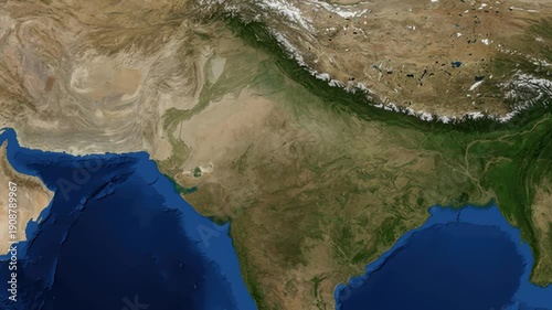 Satellite Zoom Animation From World Map To Lucknow Uttar Pradesh India