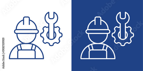 Maintenance Blue And White Icon Style Collection