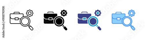 Job Search icon set multiple style collection