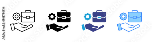 Employer icon set multiple style collection