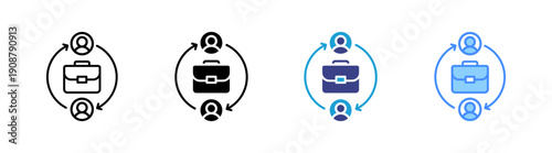 Turnover icon set multiple style collection
