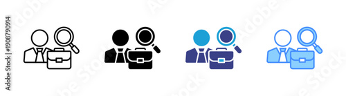 Job Seeker icon set multiple style collection