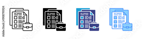 Job Description icon set multiple style collection