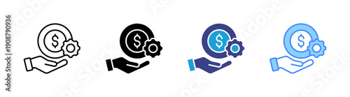 Wages  icon set multiple style collection