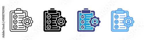 Job Description icon set multiple style collection