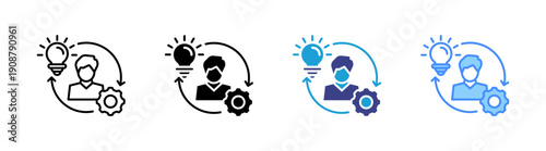 Skills icon set multiple style collection