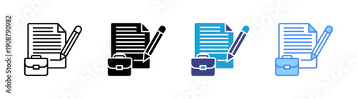 Contract icon set multiple style collection