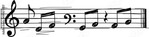 Musical Notes on Staff Lines.