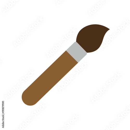 Professional Artist Paintbrush Flat Design Vector Illustration - Fine Arts Painting Tool