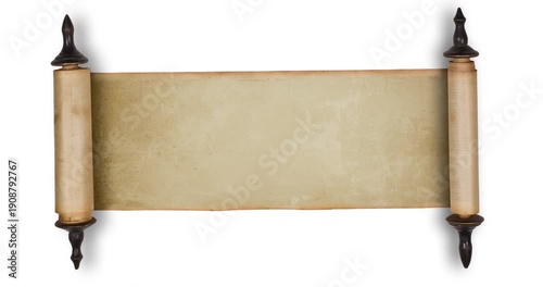 Antique Parchment Scroll Banner On Transparent Background For Historical Document Design