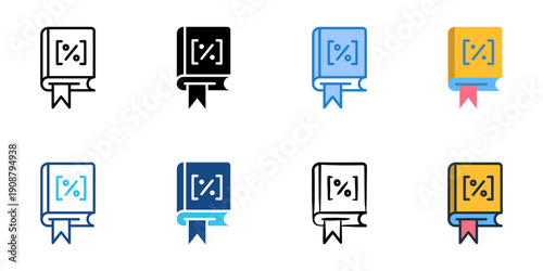 Tax Code icons set multiple style collection. Editable stroke 
