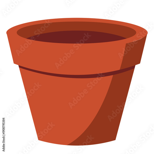 Classic terracotta pot empty suitable for gardening projects, planners, and early learning resources for young children.