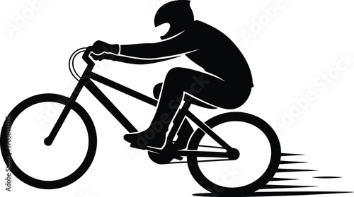 Dynamic Silhouette of a BMX Rider in Action, Perfect for Sports and Fitness Themes