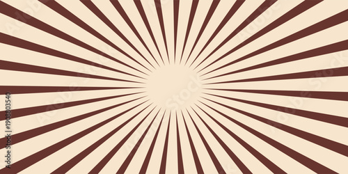 Candy color sunburst background. Abstract chocolate cream sunbeams design. Colorful spinning lines for template, banner, poster, flyer. Sweet rotating cartoon swirl or whirlpool. Vector backdrop.