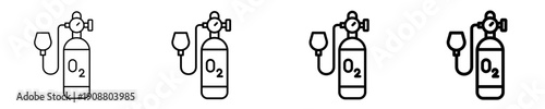 Oxygen Tank  Icon Set Different Style Collection