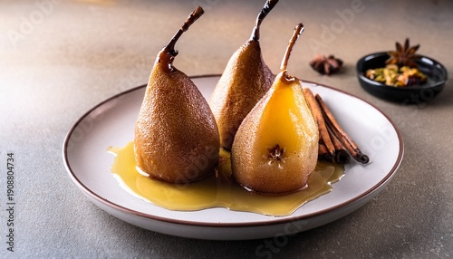 Poached Pears With Honey And Cinnamon