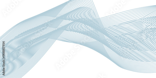 Transparent background with thin wavy pale blue lines. Modern subtle pattern, vector illustration.