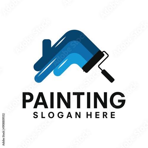 house painting service design logo template vector illustration
