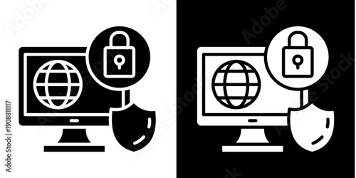Gdpr Global Security  Icon Set White Glyph Style Collection
