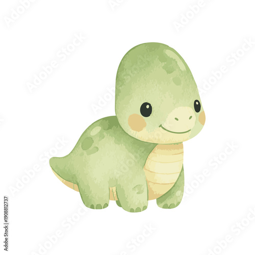 Cute baby dinosaur illustration for childrens designs.