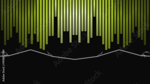 Wallpaper Mural Abstract Green Equalizer Bars Flowing Down on Black Background Torontodigital.ca