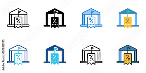 Tax Policy Reform icons set multiple style collection. Editable stroke 
