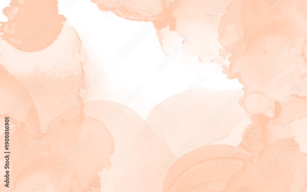 Fototapeta premium Alcohol Ink, Abstract Background, Fluid Art, Peach Orange, Apricot Color, Soft Texture, Watercolor Wash, Pastel Tone, Elegant, Dreamy, Translucent, Minimalist, Organic Shapes, Aesthetic, Flowing, Subt