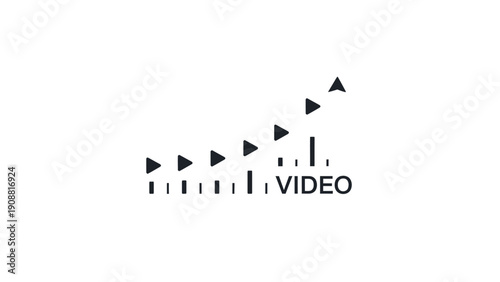 Black video play button icons set.