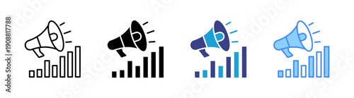 Marketing icon set multiple style collection