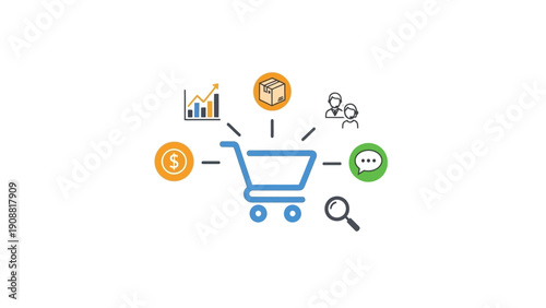 Shopping Cart Ecommerce Concept Symbol.