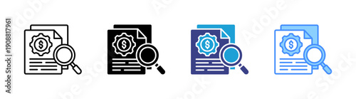 Audit icon set multiple style collection