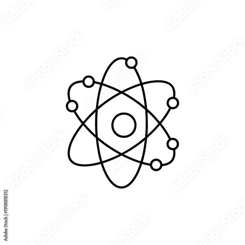 Chemistry Atom Structure Outline Vector Illustration